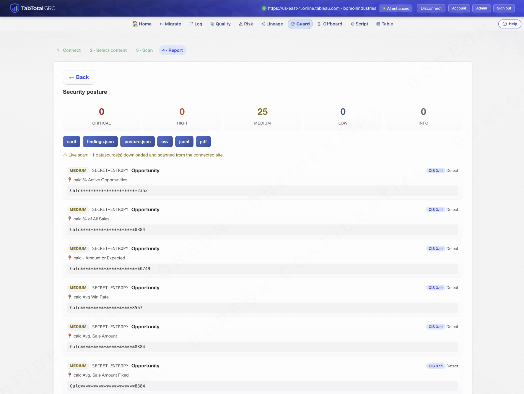 The Guard tool running inside TabTotal.